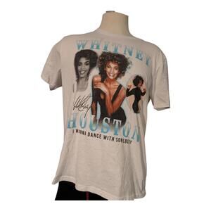Whitney Houston White Graphic T-shirt (L)